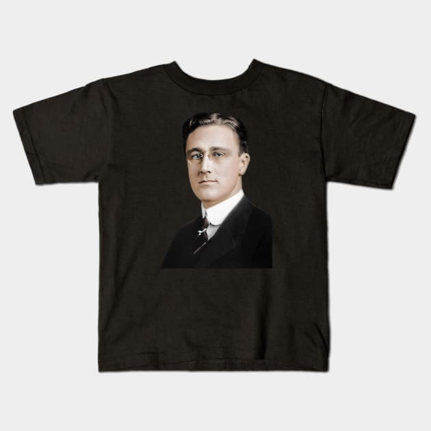 Franklin Roosevelt - Assistant Secretary of the Navy - Colorized Kids T-Shirt by warishellstore